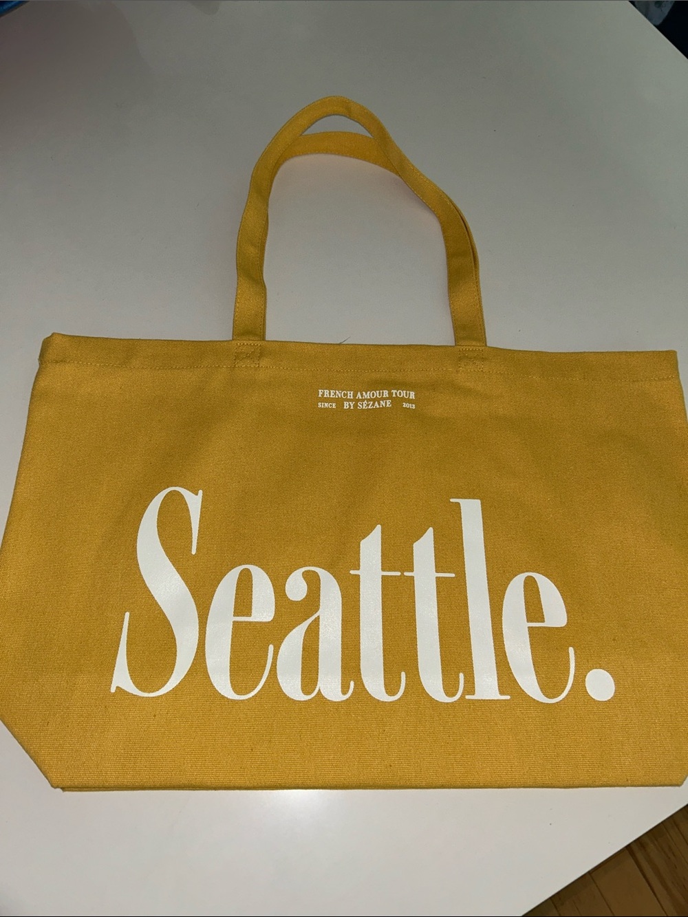 Sezane NEW limited edition Seattle Paris Canvas Tote